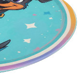 かわいい襟付き漫画の犬 カッティングボード (角)