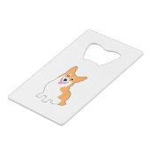 かわいい西のペンブロークのコーギーの子犬 クレジットカード栓抜き (正面アングル)