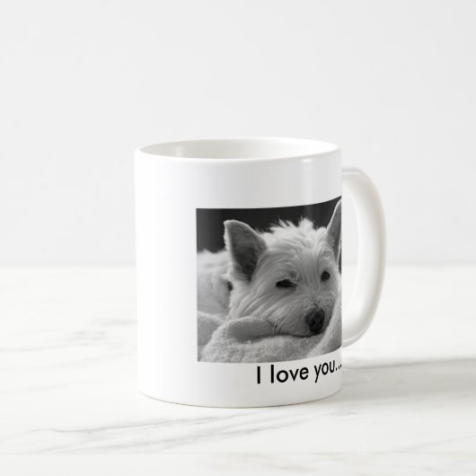 かわいい西の高地テリア犬のマグ- I愛… コーヒーマグカップ (正面右)