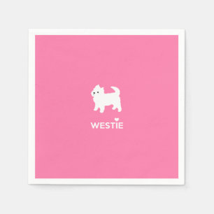 かわいい西の高地テリア- I愛Westies スタンダードカクテルナプキン