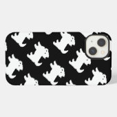 かわいい西の高地テリア- Westieパターン iPhoneケース (裏面横)