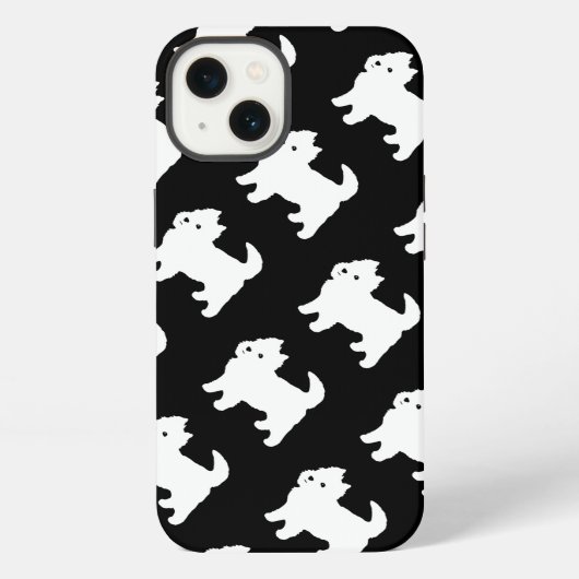 かわいい西の高地テリア- Westieパターン iPhoneケース (裏面)