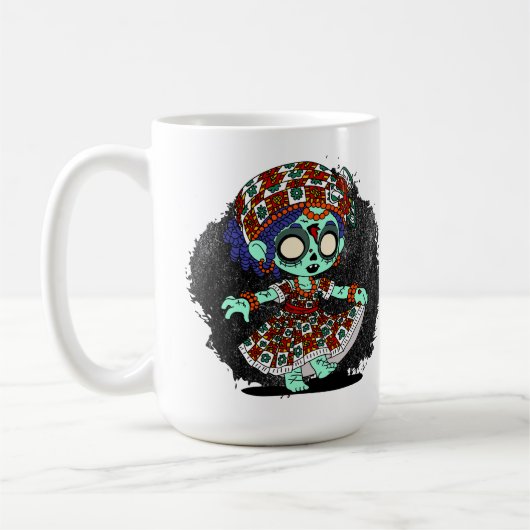 かわいい西アフリカのゾンビ コーヒーマグカップ (左)