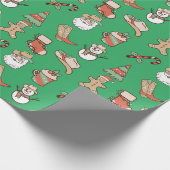 かわいい西カウボーイハットとブーツのクリスマス ラッピングペーパー (角)