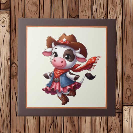 かわいい西欧牛の恋人 タイル