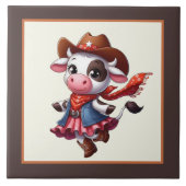 かわいい西欧牛の恋人 タイル (正面)