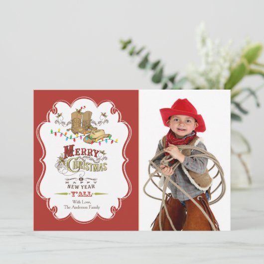 かわいい西洋風のクリスマス写真カード シーズンカード (スタンド正面)