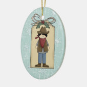 かわいい西部のカウボーイのギフトのラベルの記念品 セラミックオーナメント (左)