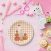 かわいい見えないハロウィーンパンプキン幽霊ギンガム ペーパープレート (パーティー)