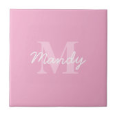 かわいい見た目のカッシブの名前&モノグラム | ピンク タイル (正面)