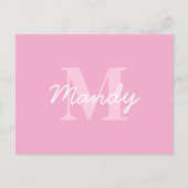 かわいい見た目のカッシブの名前&モノグラム | ピンク ポストカード (正面)