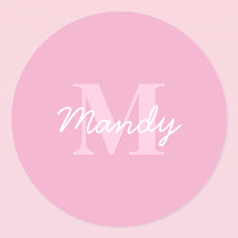 かわいい見た目のカッシブの名前&モノグラム | ピンク ラウンドシール