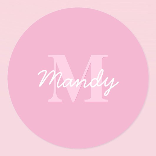 かわいい見た目のカッシブの名前&モノグラム | ピンク ラウンドシール