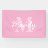 かわいい見た目のカッシブの名前&モノグラム | ピンク 横断幕 (横)