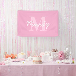 かわいい見た目のカッシブの名前&モノグラム | ピンク 横断幕