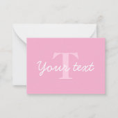 かわいい見た目のキュラシブ文字 | ピンク ノートカード (正面)