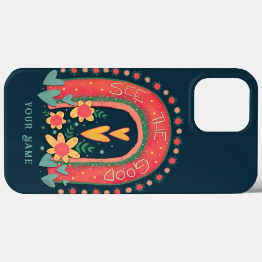 かわいい見て良いおもしろい引用文レインボーインスピレーション Case-Mate iPhoneケース (裏面 (横))