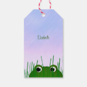 かわいい覗きカエルパーソナライズされた ギフトタグ (裏面)