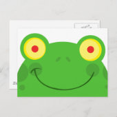 かわいい覗きカートガエルのフロギー顔 ポストカード (正面/裏面)