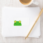 かわいい覗きカートガエルのフロギー顔 ラベル (インサイチュ)