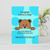 かわいい覗きクマ |漫画 |水玉模様 |青 招待状 (スタンド正面)