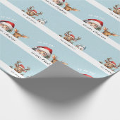 かわいい覗きサンタのクリスマスギフトラッピング紙 ラッピングペーパー (角)