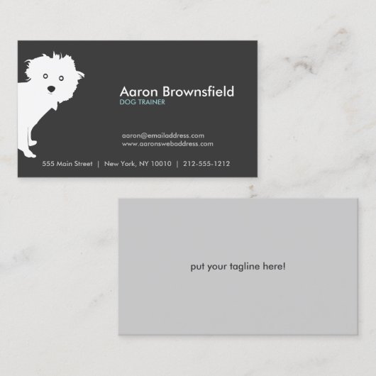 かわいい覗きパップグレー 名刺 (正面/裏面)