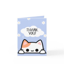 かわいい覗き猫サンキューカード