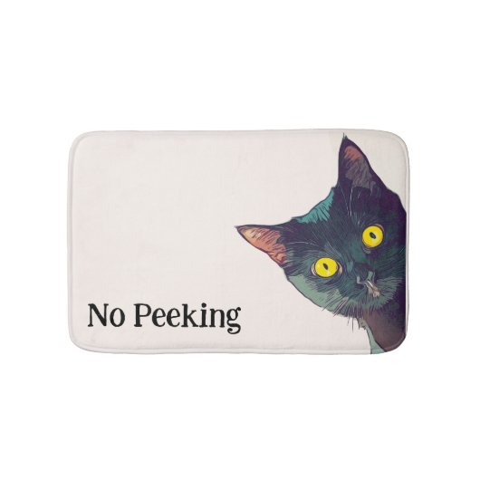 かわいい覗き猫デザインバスマット バスマット (正面)