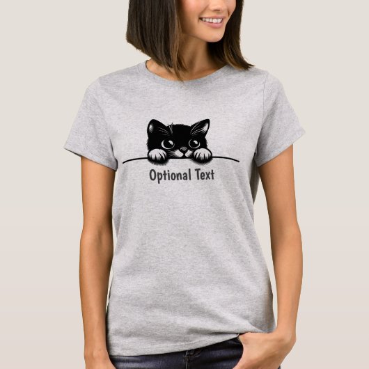 かわいい覗き猫デザインTシャツ Tシャツ (正面)