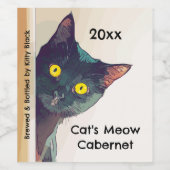 かわいい覗き猫ワインラベル ワインラベル (シングルラベル)