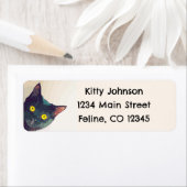 かわいい覗き猫差出人住所シール ラベル (インサイチュ)