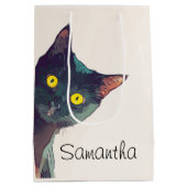 かわいい覗き猫抱き枕 ミディアムペーパーバッグ (裏面)