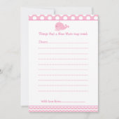 かわいい親と赤ちゃんクジラのアドバイスリスト 新しいママのための 招待状 (正面)