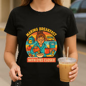 かわいい親のシャツ；朝食の目を閉じる Tシャツ