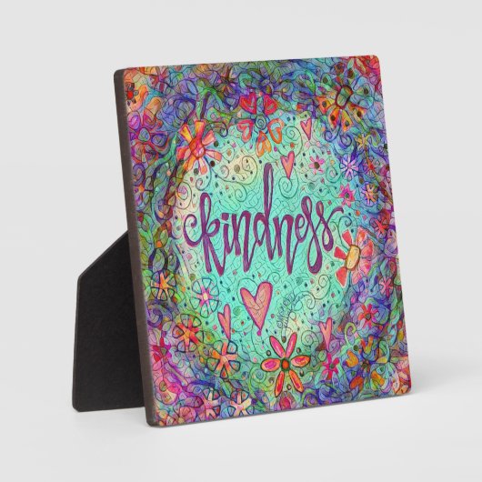 かわいい親切カラフルモザイク感動的イーゼル フォトプラーク (正面)