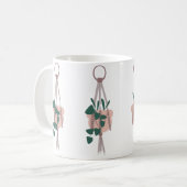 かわいい観葉植物のマクラメイラスト コーヒーマグカップ (正面左)
