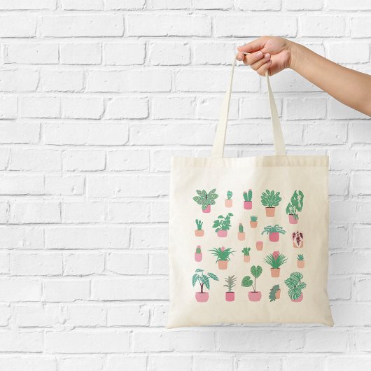 かわいい観葉植物の模様のトートバッグ トートバッグ