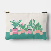 かわいい観葉植物ジッパーパウチ アクセサリーポーチ (正面)