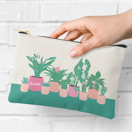 かわいい観葉植物ジッパーポーチ アクセサリーポーチ