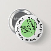 かわいい観葉植物気に植物植物園 缶バッジ (正面&裏面)