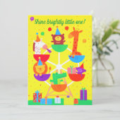 かわいい観覧車とウッドランド動物 案内状 (スタンド正面)