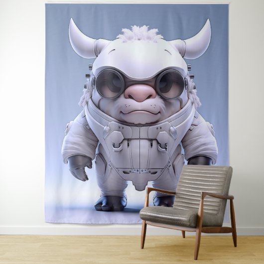 かわいい角のあるキャラクター タペストリー (インサイチュ)