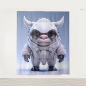 かわいい角のあるキャラクター タペストリー (正面)