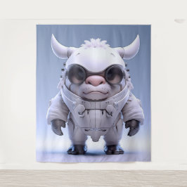 かわいい角のあるキャラクター タペストリー