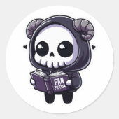 かわいい角を曲げたスカル読のファンフィクション ラウンドシール (正面)