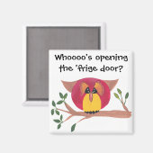 かわいい角絵画フクロウ マグネット (正面/裏面)