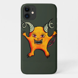 かわいい角風変わりの小悪魔の生き物 iPhone 11 ケース