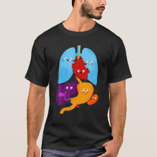かわいい解剖学と生理学ハート肺臓器 Tシャツ