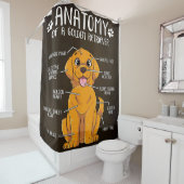 かわいい解剖学のゴールデンリトリーバー犬好き シャワーカーテン (インサイチュ)